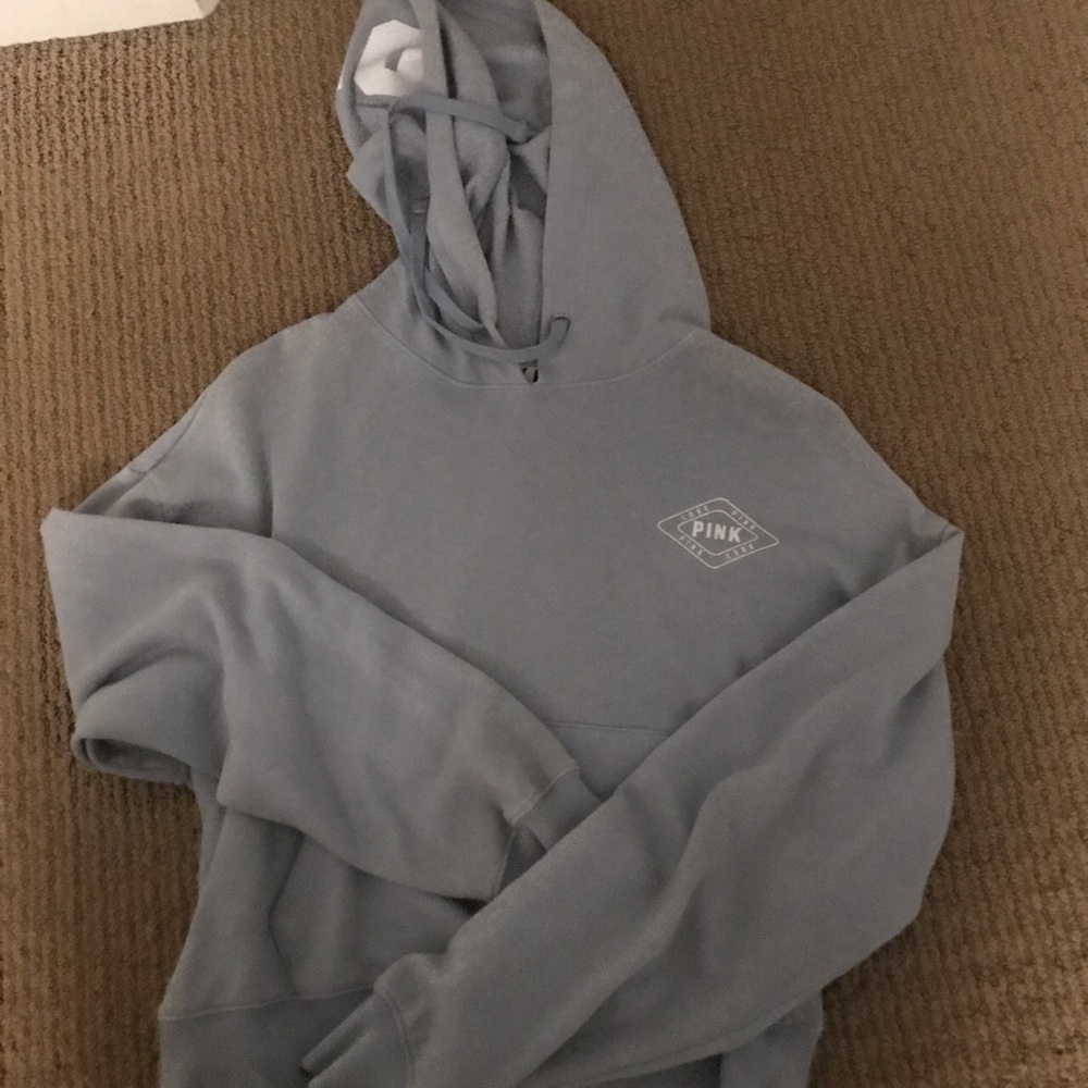 baby blue cropped hoodie from pink